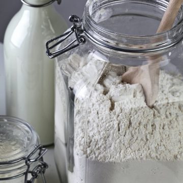 Flour in a glass jar