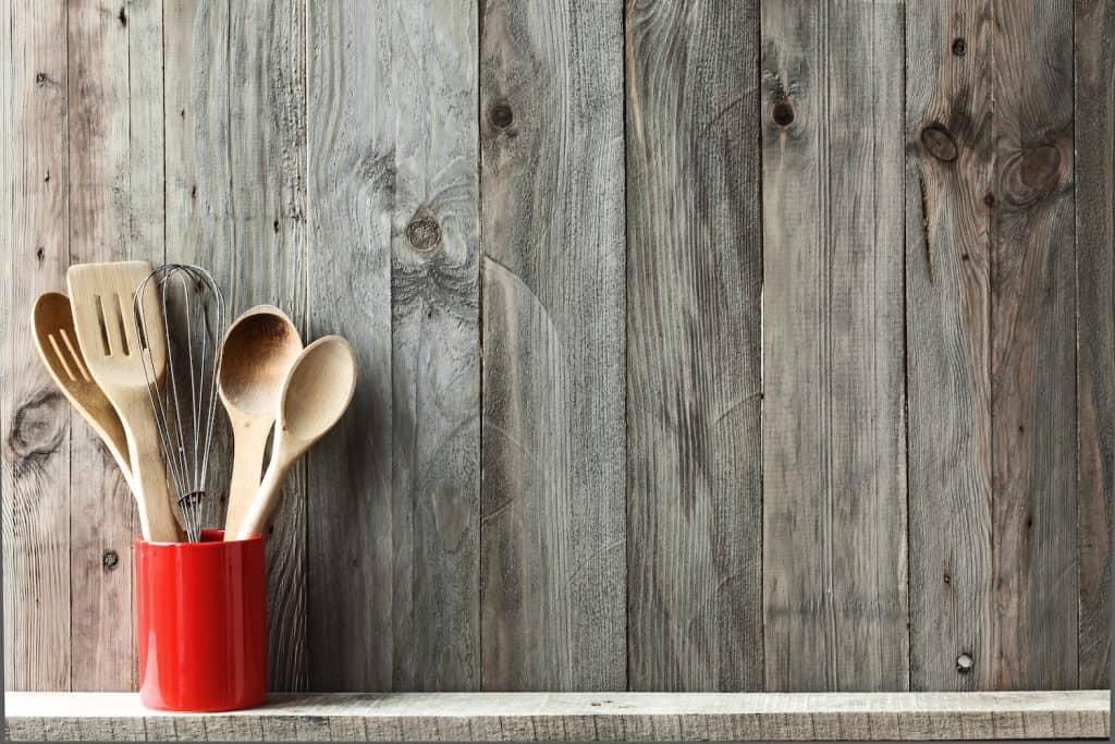 Wooden utensils in a pot