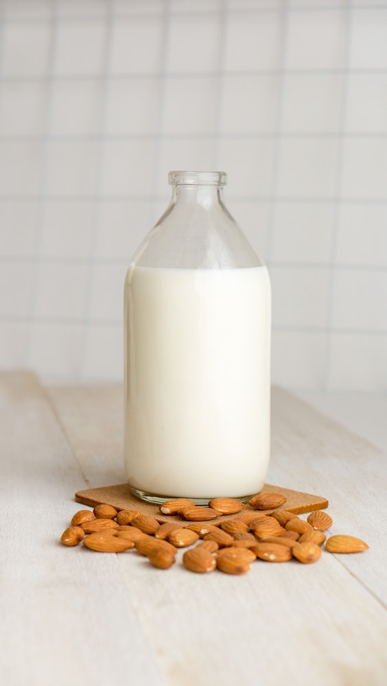 Almond milk in jar