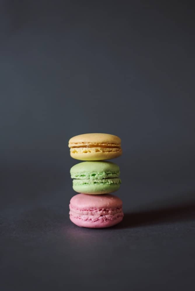 Stack of three macarons